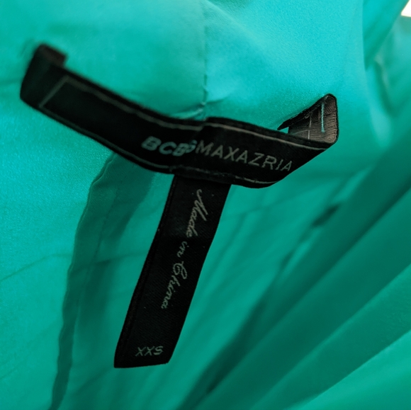 BCBG Turquoise Green Pleated Halter Maxi Dress - Picture 8 of 11